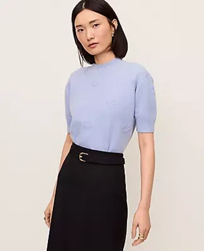 Ann Taylor Daisy Appliqué Sweater Tee In Blue