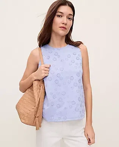 Ann Taylor Daisy Appliqué Tank Top In Blue