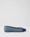 Ann Taylor Denim Cap Toe Ballet Flats In Soft Denim Blue