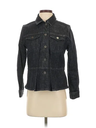 Pre-owned Ann Taylor Denim Jacket In Gray