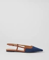 Ann Taylor Denim Nip Toe Slingback Flats In Dark Denim Blue