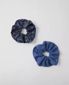 Ann Taylor Denim Paisley Scrunchie Set In Soft Denim Blue