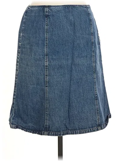 Pre-owned Ann Taylor Denim Skirt In Blue