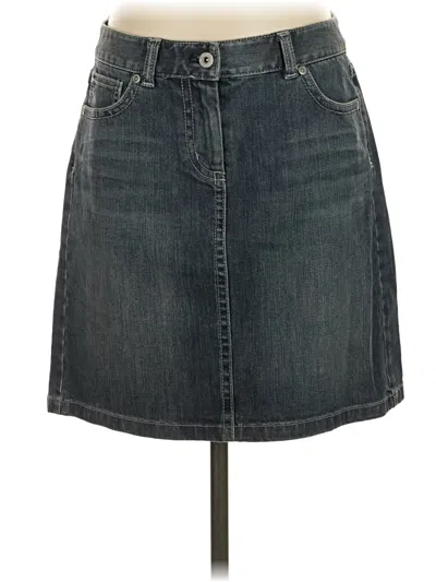 Pre-owned Ann Taylor Denim Skirt In Gray