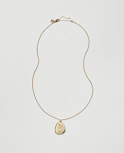 Ann Taylor Disc Pendant Necklace In Goldtone