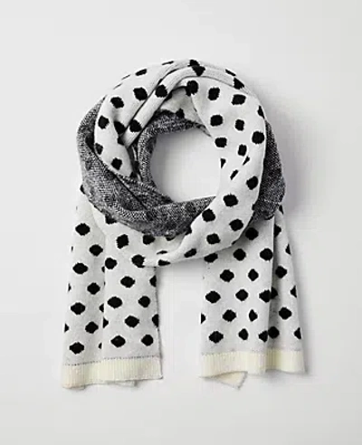 Ann Taylor Dotted Blanket Scarf In Black
