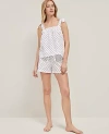 Ann Taylor Dotted Bow Pajama Set In White