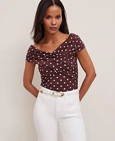 Ann Taylor Dotted Crisscross Off-the-shoulder Top