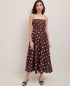 Ann Taylor Dotted Linen-blend Midi Dress