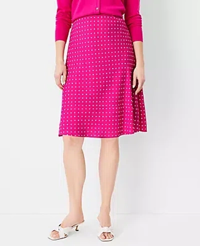 Ann Taylor Dotted Slip Skirt In Hot Pink Poppy