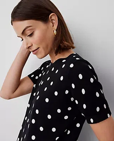 Ann Taylor Dotted Sweater Tee In Black