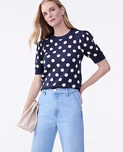 Ann Taylor Dotted Sweater Tee In Blue