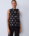 Ann Taylor Dotted Tie Neck Halter Top In Black
