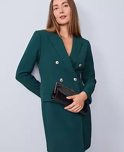 Ann Taylor Double Breasted Blazer Dress In Green