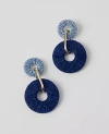 Ann Taylor Double Circle Threaded Drop Earrings In Power Blue