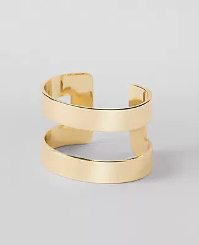 Ann Taylor Double Cuff Bracelet In Goldtone