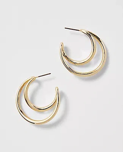Ann Taylor Double Hoop Earrings In Gold