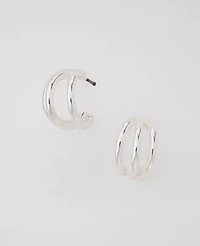 Ann Taylor Double Hoop Earrings In Silver