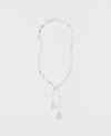 Ann Taylor Double Pearl Lariat Necklace In Silver