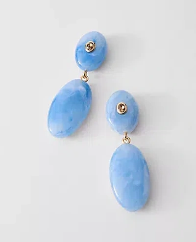 Ann Taylor Double Stone Drop Earrings In Blue
