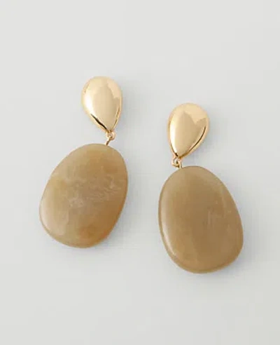 Ann Taylor Double Stone Drop Earrings In Brown