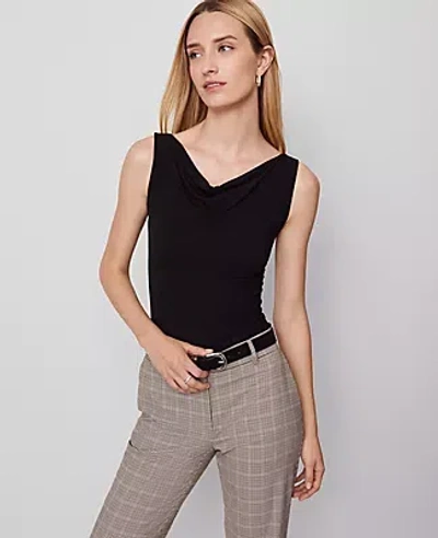 Ann Taylor Draped Cowl Neck Top In Black