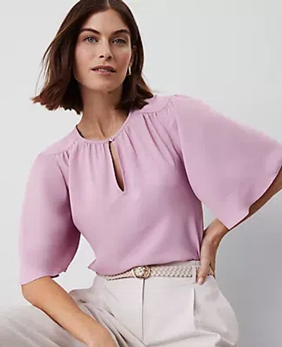 Ann Taylor Draped Sleeve Blouse In Clean Lilac