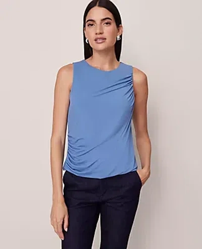 Ann Taylor Draped Sleeveless Top In Blue