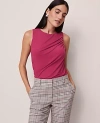 Ann Taylor Draped Sleeveless Top In Purple