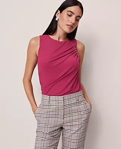 Ann Taylor Draped Sleeveless Top In Purple