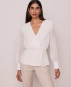 Ann Taylor Draped Wrap Blouse In White
