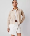 Ann Taylor Drop Shoulder Shirt In Toasted Oat