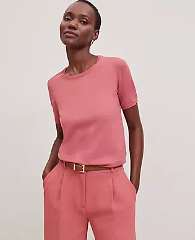 Ann Taylor Easy Sweater Tee In Burnt Mauve