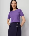 Ann Taylor Easy Sweater Tee In Purple