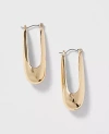 Ann Taylor Elongated Metal Hoop Earrings In Gold
