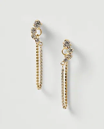 Ann Taylor Embellished Chain Drop Earrings In Silvertone