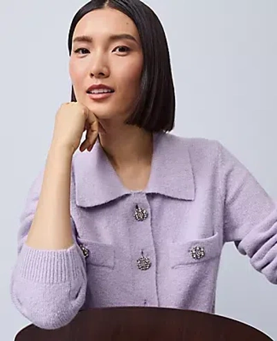 Ann Taylor Embellished Collared Cardigan