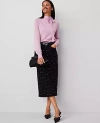 Ann Taylor Embellished Denim Column Skirt In Classic Black Wash