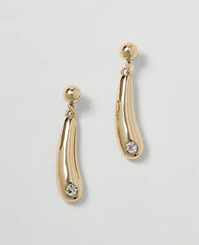 Ann Taylor Embellished Drop Earrings In Goldtone
