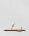 Ann Taylor Embellished Toe Ring Leather Sandals In Pearl Shadow