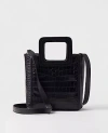 Ann Taylor Embossed Handle Crossbody Bag In Black