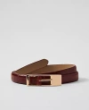 Ann Taylor Embossed Leather Belt In Brown