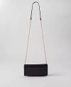 Ann Taylor Embossed Mini Crossbody Bag With Chain Strap In Black