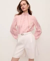 Ann Taylor Embroidered Blouse In Pink
