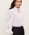 Ann Taylor Embroidered Blouse In White