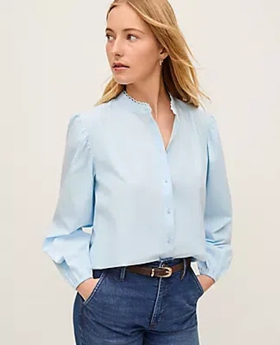 Ann Taylor Embroidered Collar Blouse