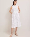 Ann Taylor Petite Embroidered Flare Midi Dress