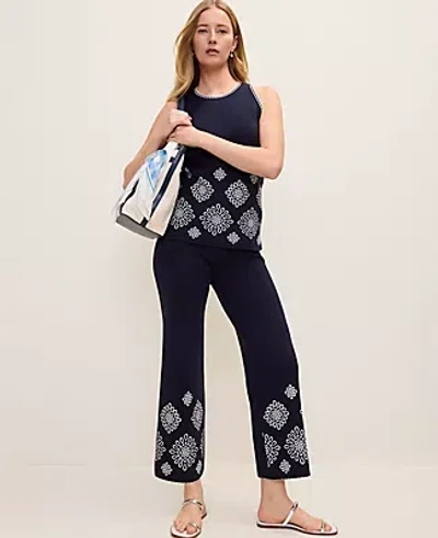 Ann Taylor Embroidered Sweater Pant In Black