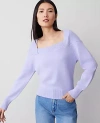 Ann Taylor Envelope Neck Sweater In Lilac Bud