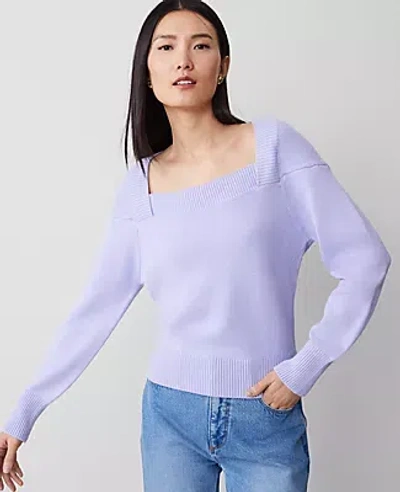 Ann Taylor Envelope Neck Sweater In Lilac Bud